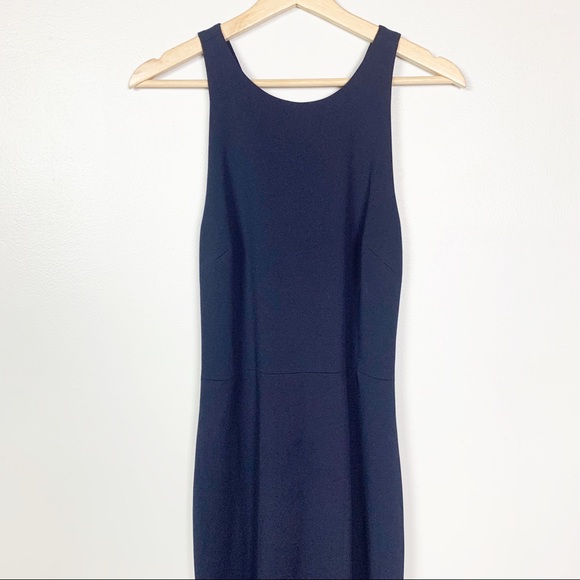 BHLDN Classy Navy Maxi Dress Criss Cross Straps 10 - Picture 4 of 14